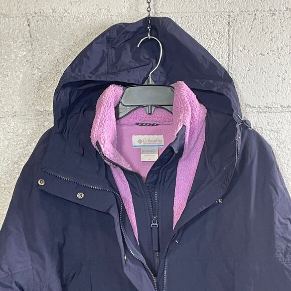 Columbia Women's Laurelwoods II Interchange Hooded Jacket navy/purple Medium - Picture 2 of 12